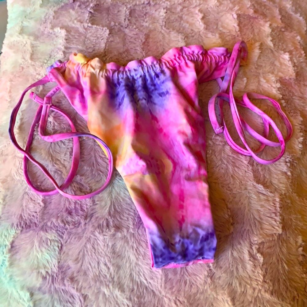 The dye pink, high rise bikini bottoms NWOT